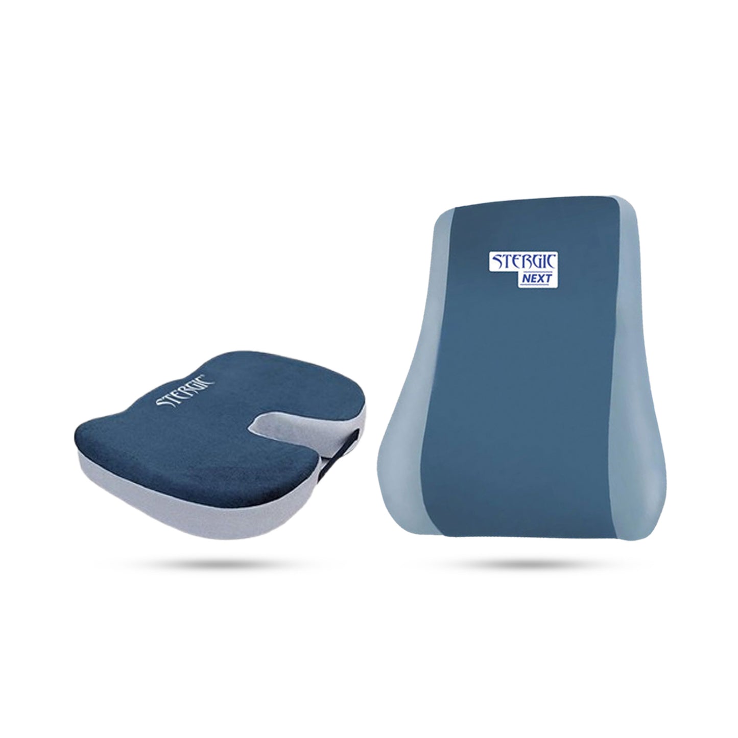 STERGIC Office Sitting Comfort Combo – Orthopedic Back Support & Coccyx Seat Cushion for Posture & Pain Relief
