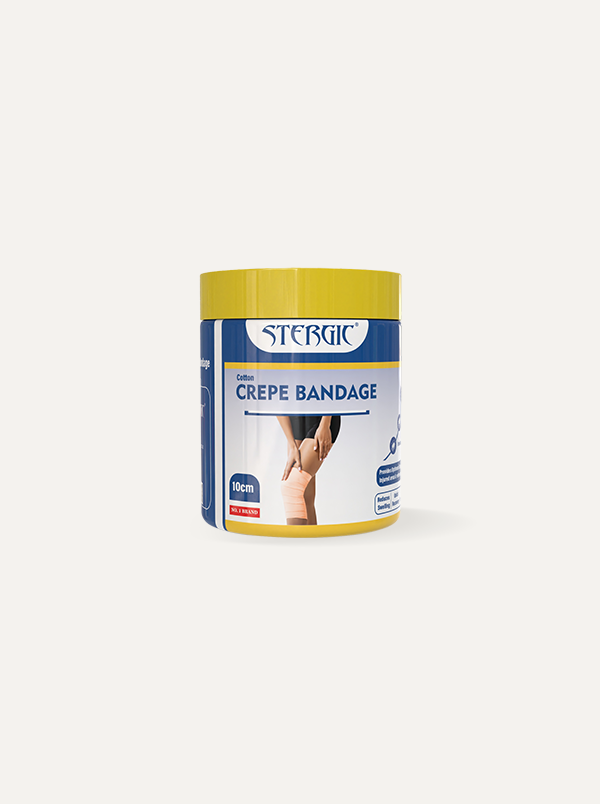 STERGIC Cotton Crepe Bandage with Flexible Clips (10cm X 4m)