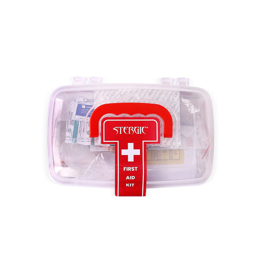 STERGIC First Aid Kit for Home, Compact Medical Emergency Box with Clear Storage Case