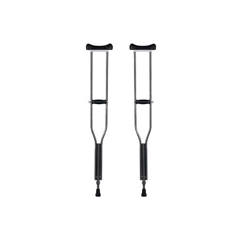 STERGIC Auxiliary Crutches, Adjustable Underarm Crutches for Adults & Seniors, Ergonomic Grip & Comfortable Support for Injury Recovery & Mobility Assistance | Pair