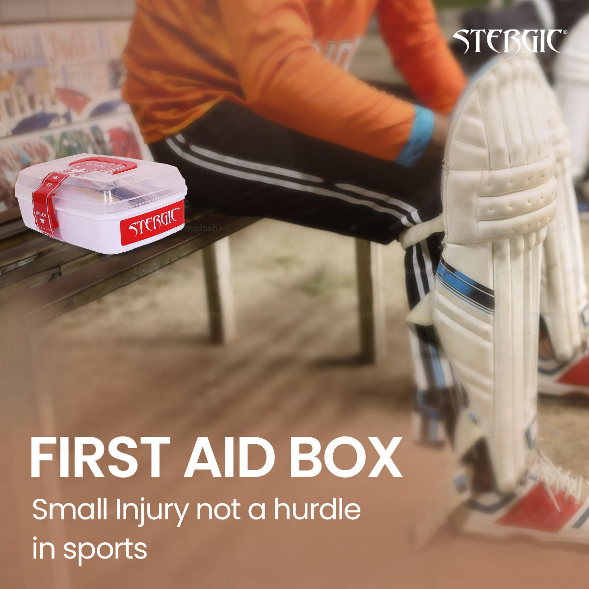 STERGIC First Aid Kit for Home, Compact Medical Emergency Box with Clear Storage Case