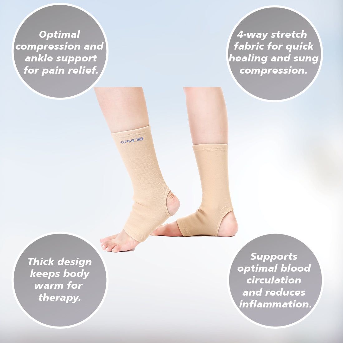 STERGIC Orthopedic Support Combo - Knee Sleeves & Ankle Sleeves