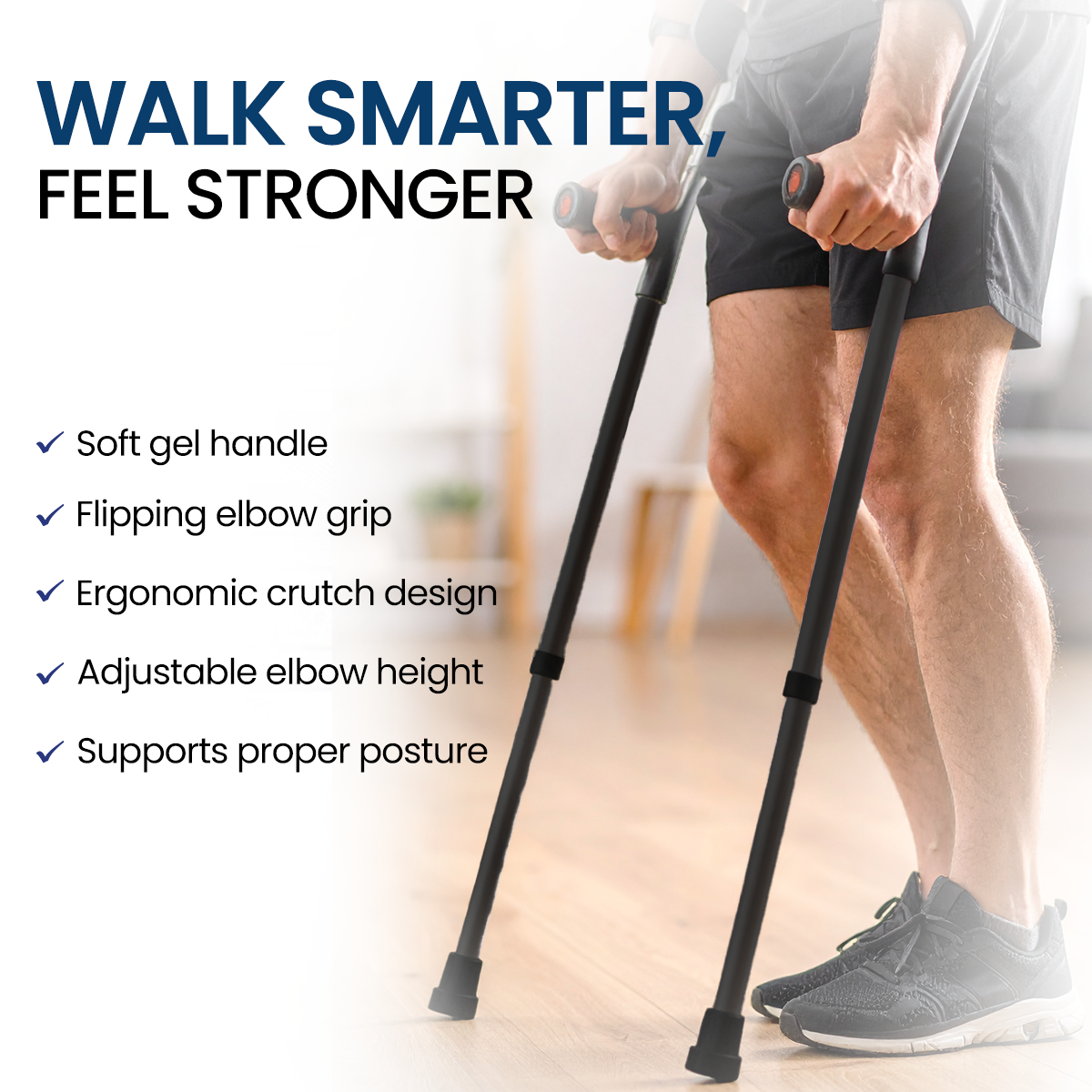 STERGIC NEXT Adjustable Walking Elbow Crutches With Height Adjustable