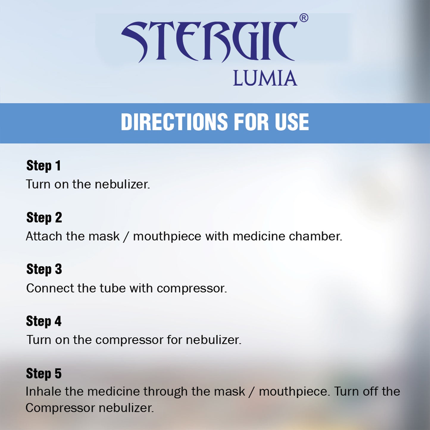 STERGIC Nebulizer with piston compressor- 2 yrs warranty