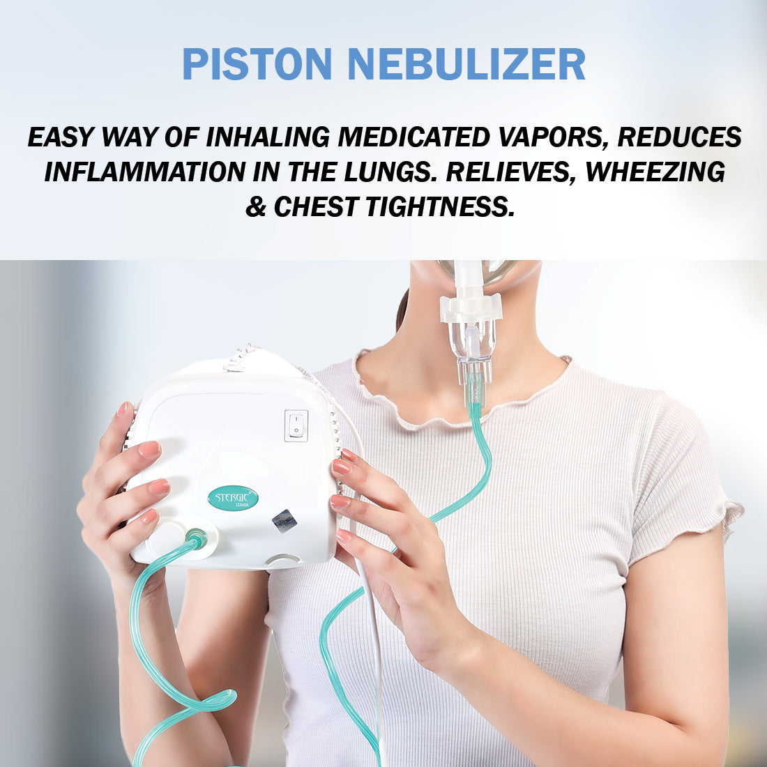 STERGIC Nebulizer with piston compressor- 2 yrs warranty