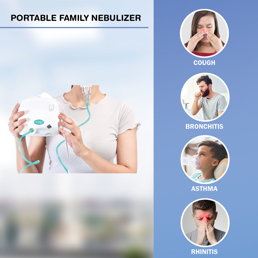 STERGIC Nebulizer with piston compressor- 2 yrs warranty