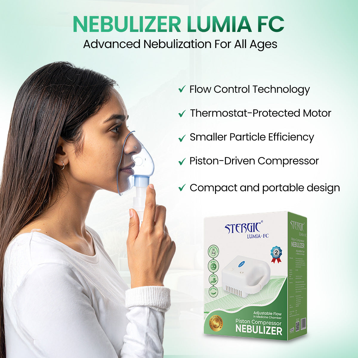 STERGIC Nebulizer with Flow Control - 2 yrs warranty