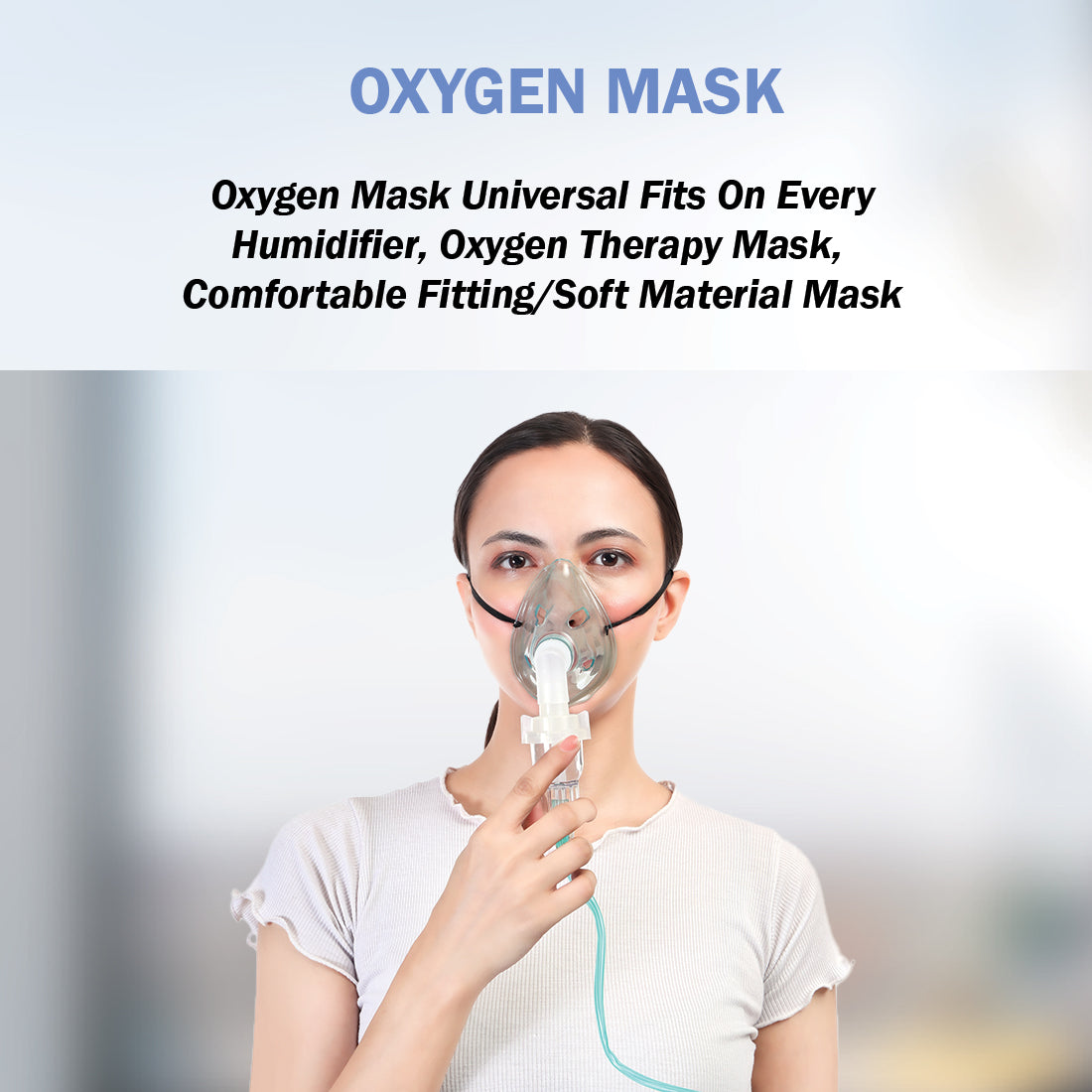 STERGIC Oxygen Mask Medical Grade Respiratory Support, Transparent
