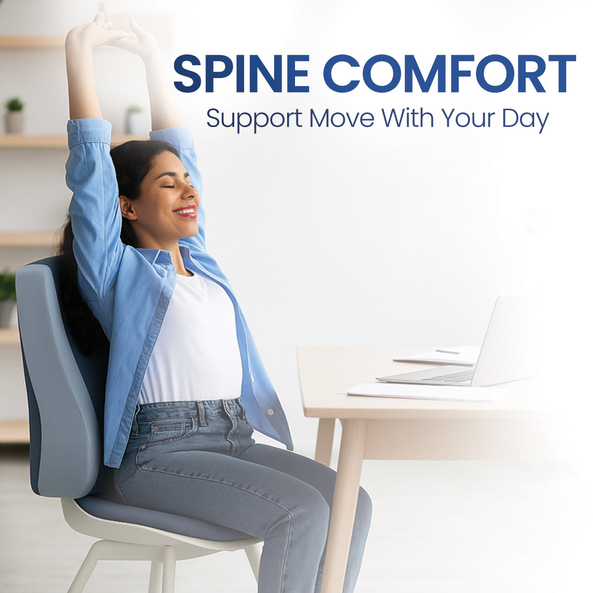 STERGIC Next Memory Foam Lumbar Support for Chair - Back Cushion