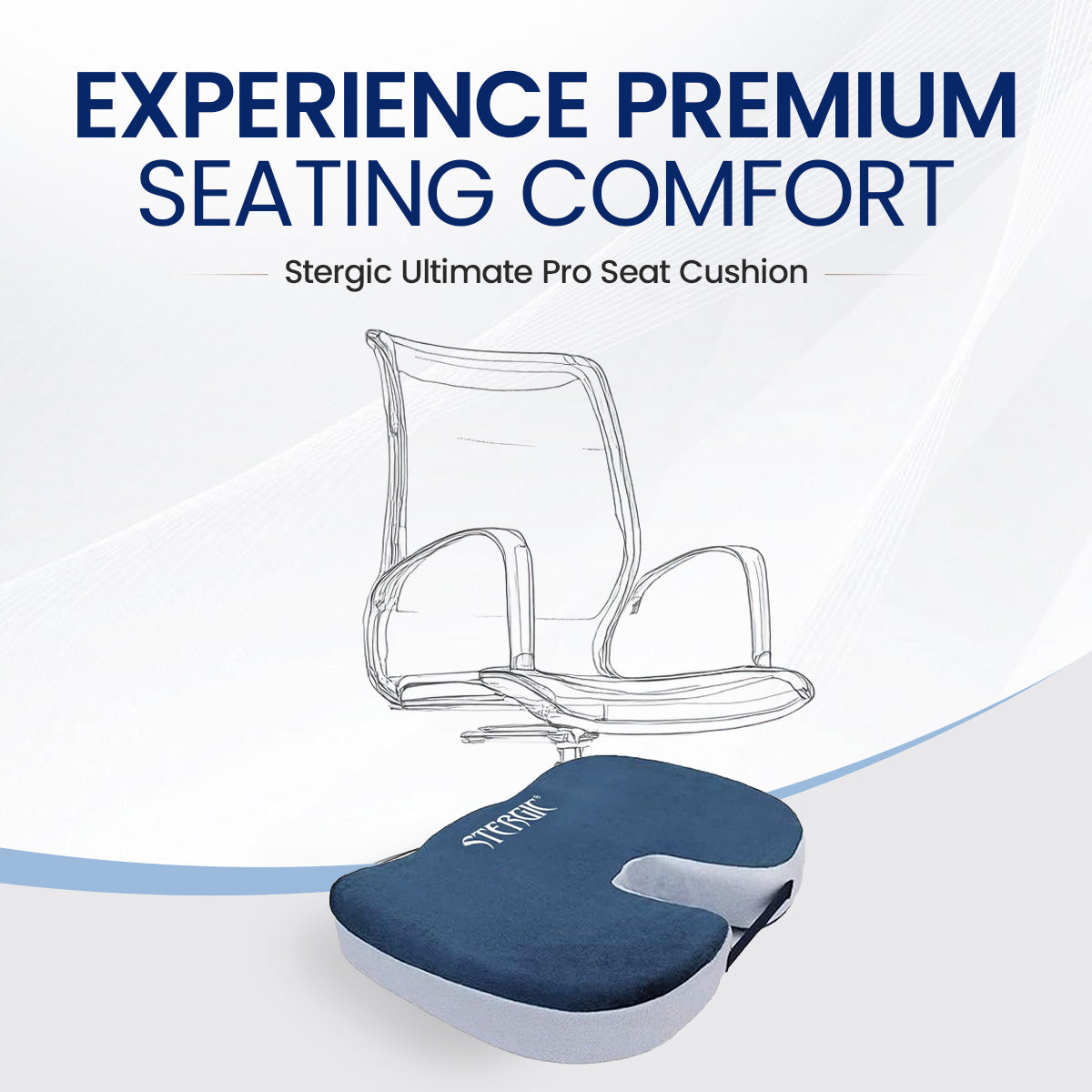 STERGIC NEXT Coccyx Seat Cushion (High Density) with Memory Foam