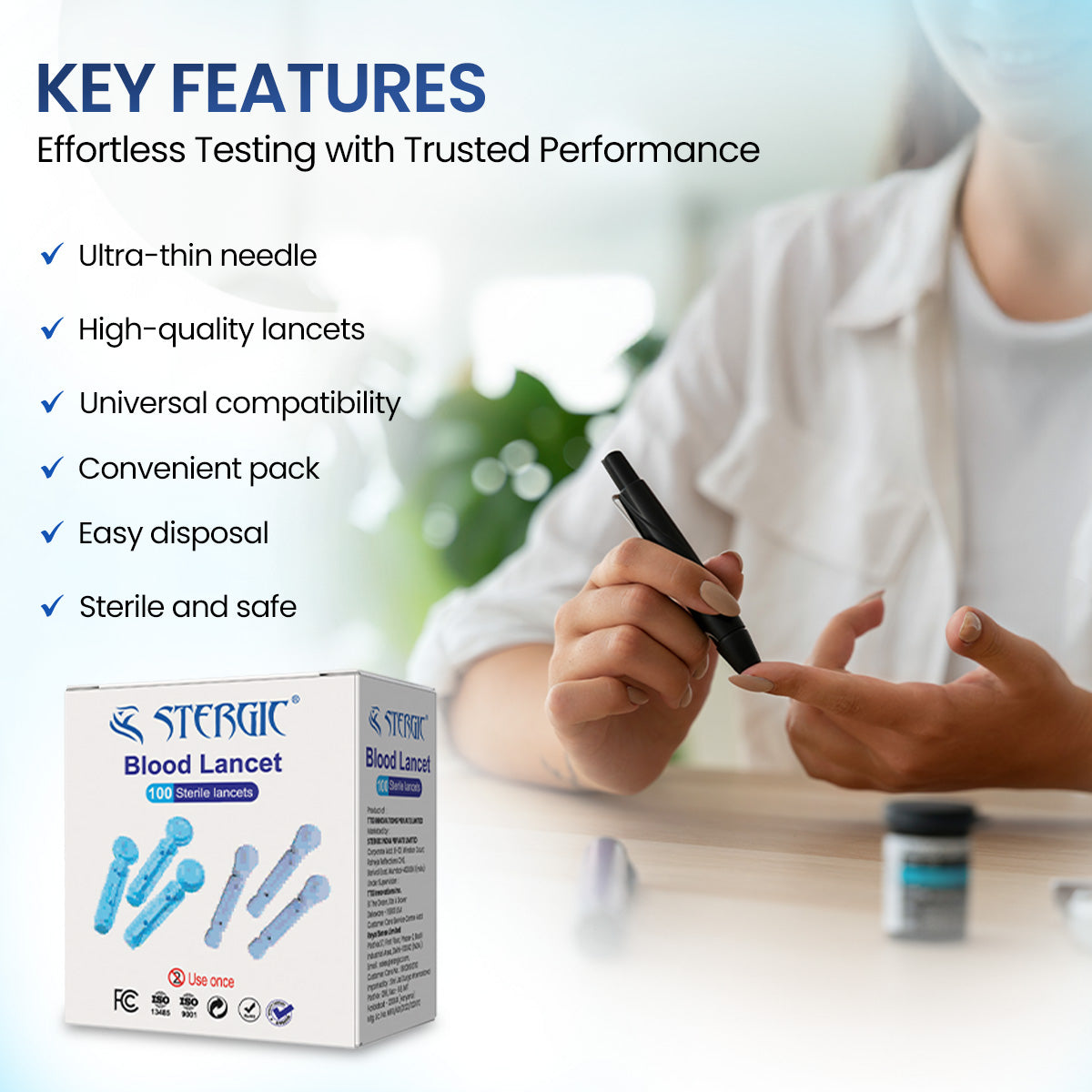 STERGIC Blood Lancets, Universal Size