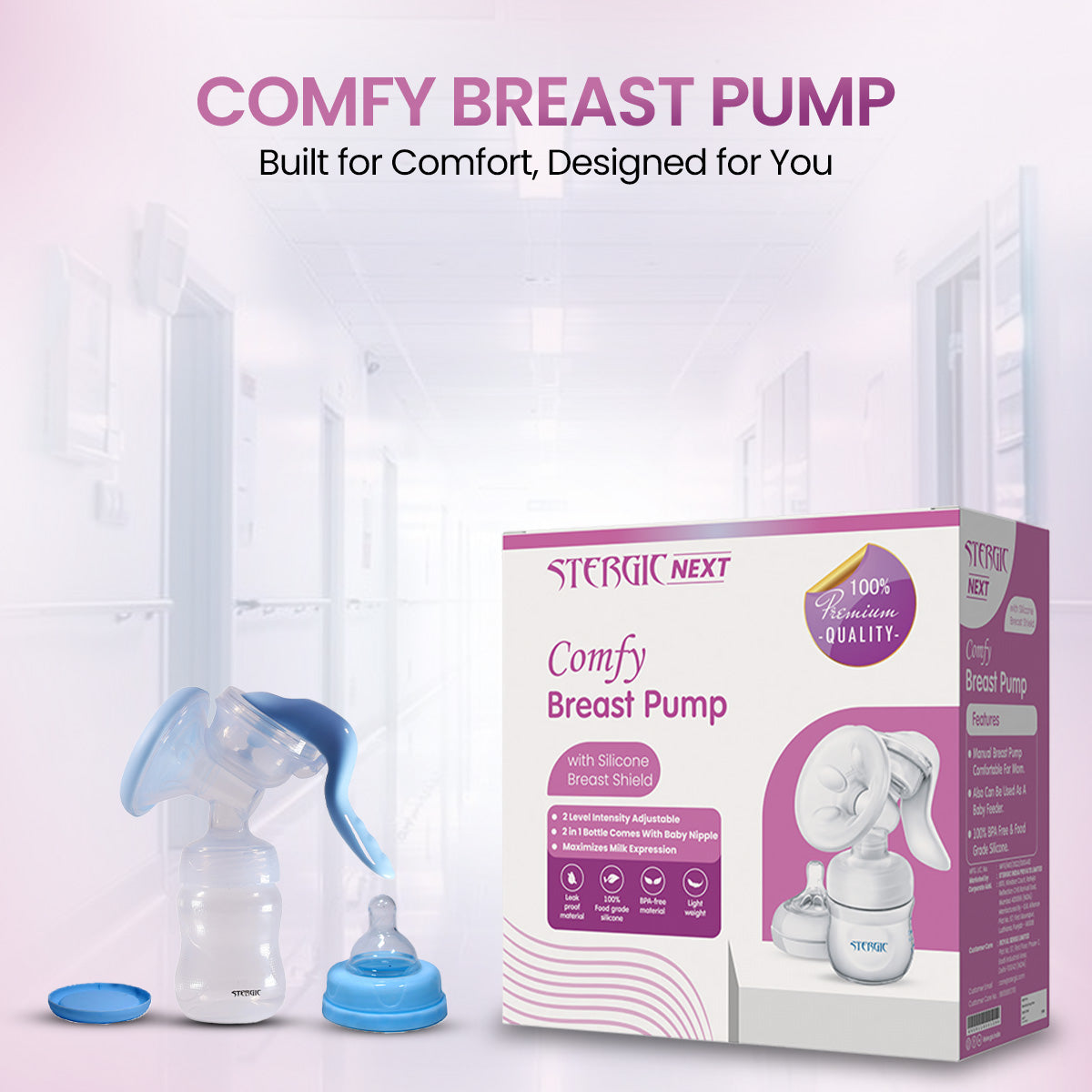 STERGIC Next Comfy Manual Breast Pump with Silicon
