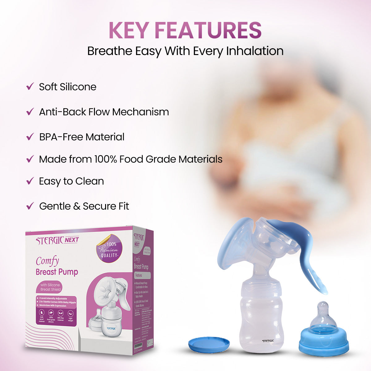 STERGIC Next Comfy Manual Breast Pump with Silicon