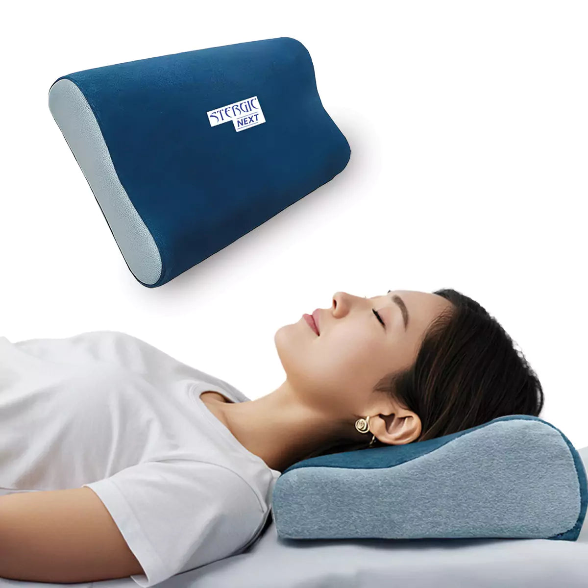 STERGIC NEXT Cervical Pillow for Neck & Shoulder Pain Relief Ergonomic Memory Foam (Full Size - 60X36X10cm)