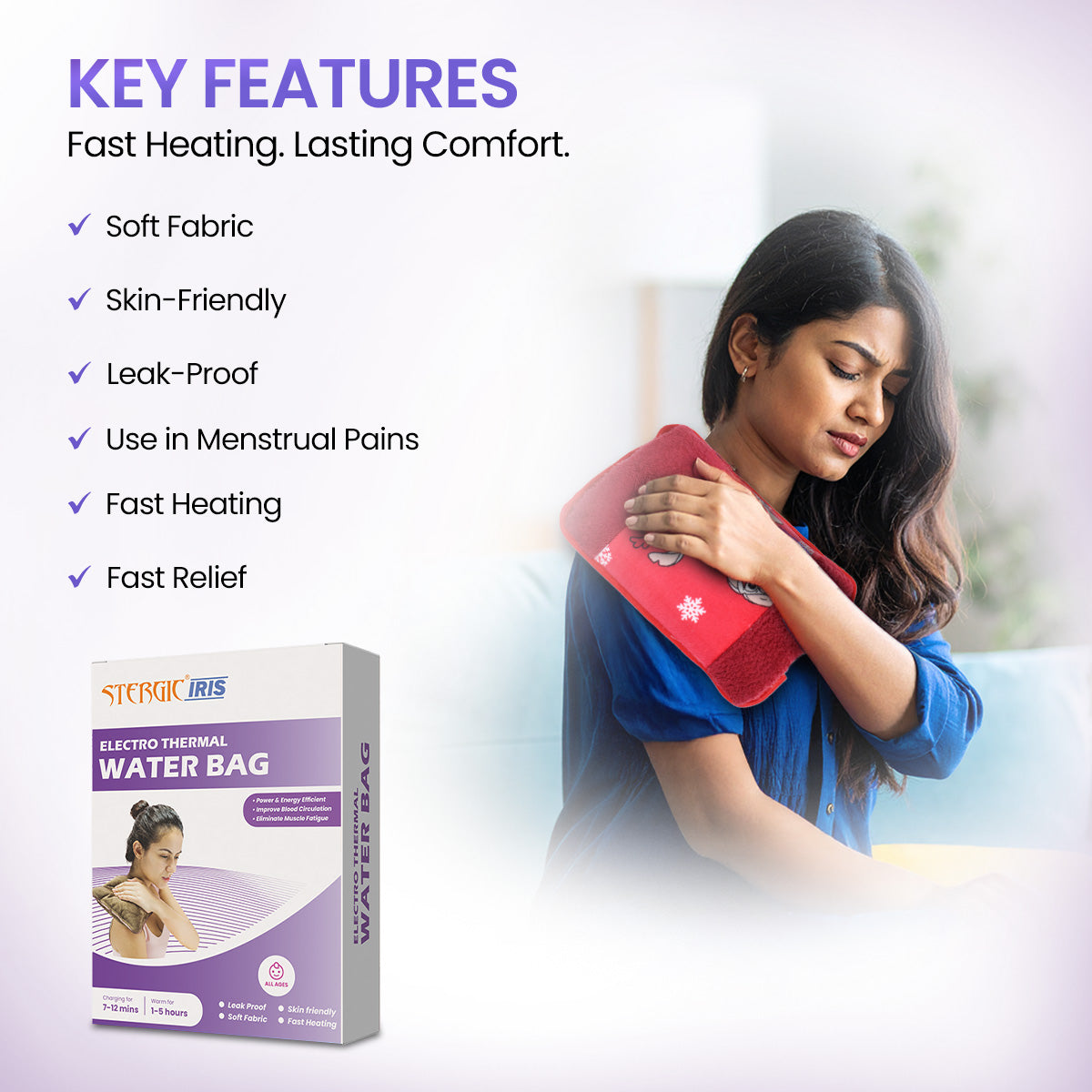 STERGIC Electro Thermal Hot Water Bag for Pain Relief