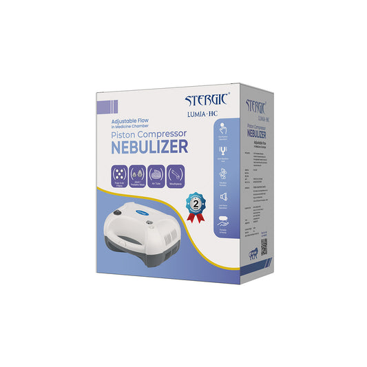 Stergic Lumia-HC Piston Compressor Nebulizer, Adjustable Flow Medicine Chamber, for Wheezing and Chest Tightness Relief