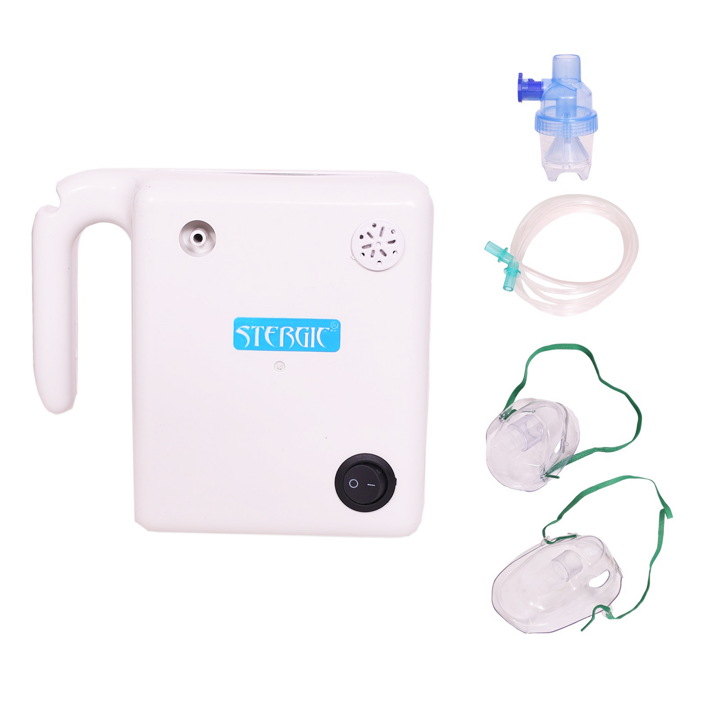 STERGIC Lumia-EC Piston Compressor Nebulizer with Adjustable Flow Medicine Chamber, White
