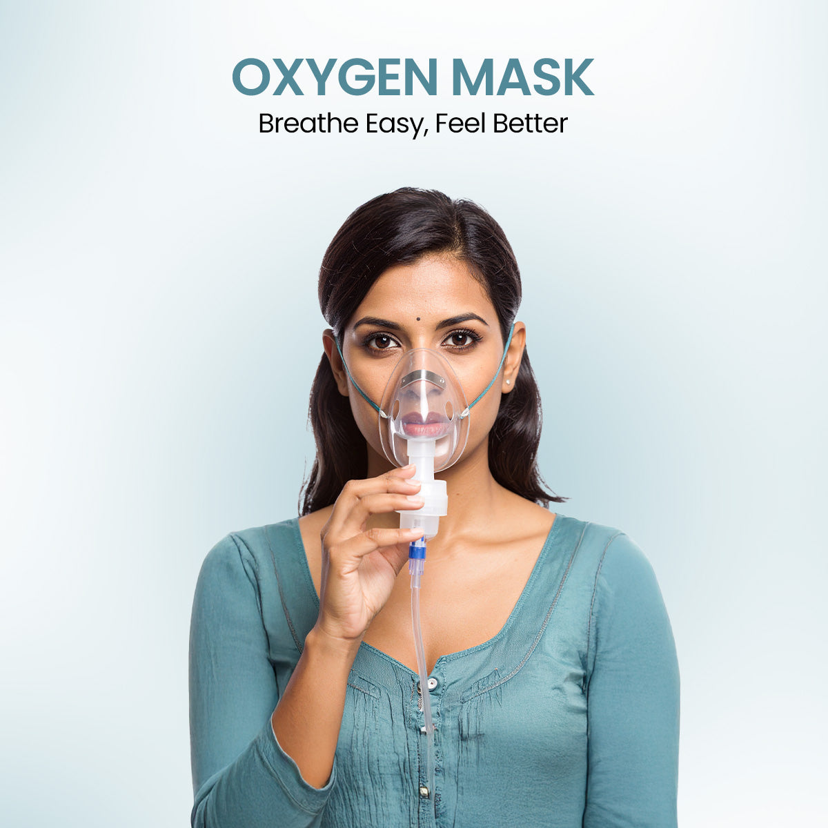 STERGIC Oxygen Mask Medical Grade Respiratory Support, Transparent