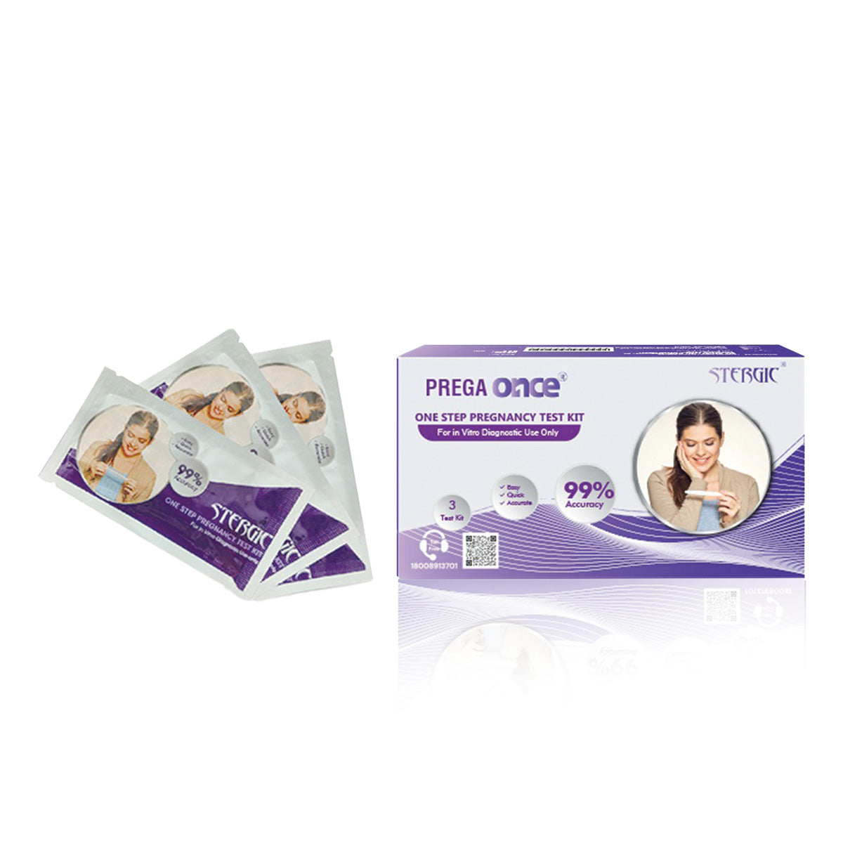 STERGIC Prega Once Pregnancy Rapid Test Kit (Pack of 3)