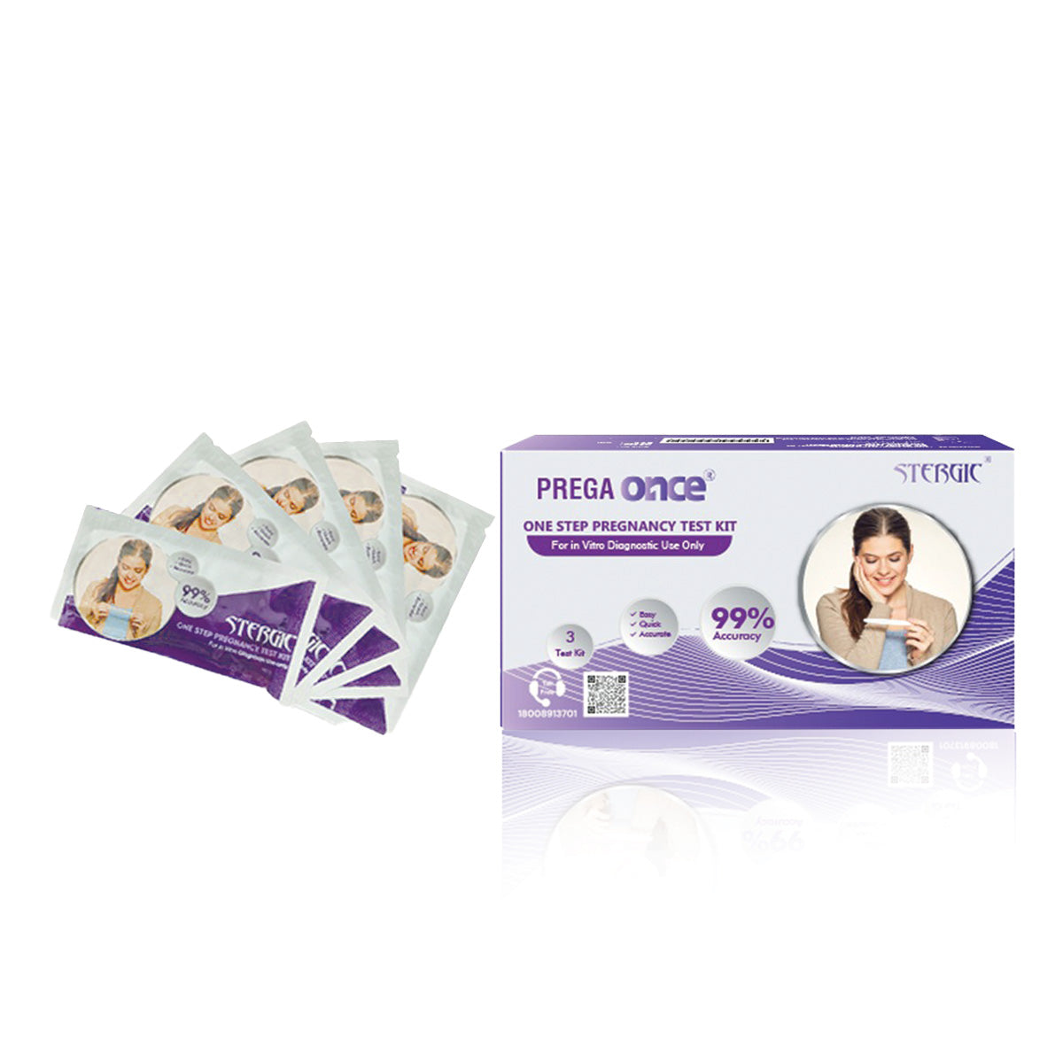 STERGIC Prega Once Pregnancy Rapid Test Kit (Pack of 5)