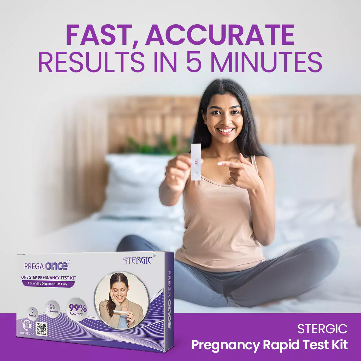 STERGIC Prega Once Pregnancy Rapid Test Kit (Pack of 3)