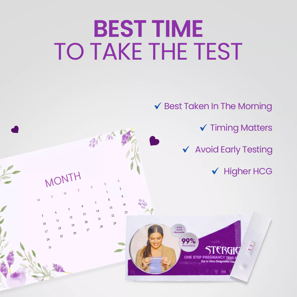 STERGIC Prega Once Pregnancy Rapid Test Kit (Pack of 3)