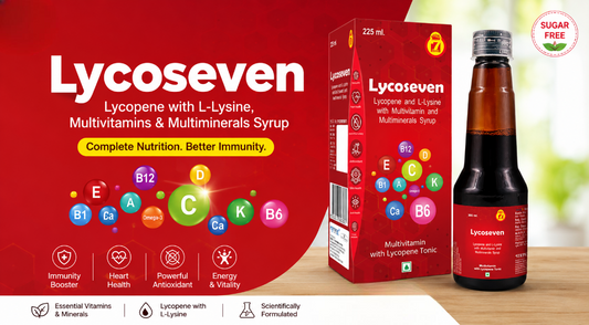 Stergic Lycoseven Lycopene and L-Lysine Multivitamin Multimineral Syrup 200ml bottle