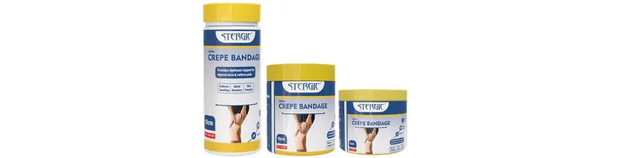 Stergic Cotton Crepe Bandage with Flexible Clips - Pain Relief Garam Patti for Sports Injuries & First Aid _ Soft & Stretchable – Stergic