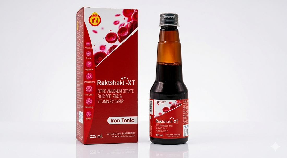 Stergic Raktshakti Iron Tonic Syrup for Anaemia and Low Haemoglobin