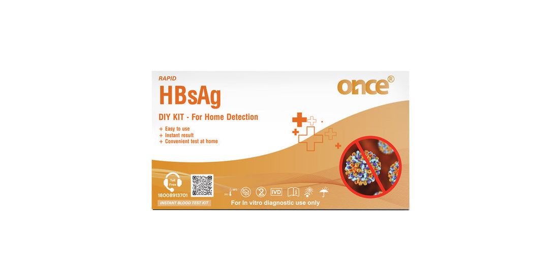 ONCE HBsAg Rapid DIY Home Detection Kit by Stergic for Hepatitis B testing at home