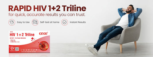 Once Rapid HIV 1+2 Triline Home Detection HIV Kit by Stergic
