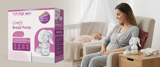 Comfy breast pump with silicon cushion for easy milk pumping at home or travel