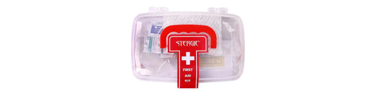 STERGIC First Aid Kit for Home — Compact Medical Emergency Box with Clear Storage Case