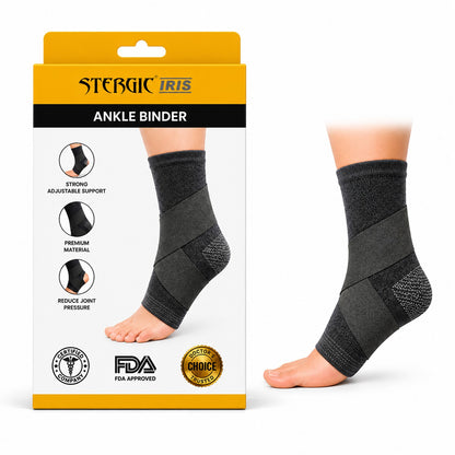 Next Ankle Support Binder For Pain Relief, Ankle Brace, Foot Support For Pain Relief, Ankle Support Binder with Dual Grip, Anatomic Shape, Controlled Compression, Ankle Strap, Breathable Lightweight, Ankle Brace for Sprain, Strain, US FDA Approved