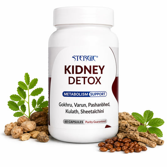 STERGIC Kidney Detox Capsules – Ayurvedic Kidney Cleanse & Metabolism Support | 60 Capsules