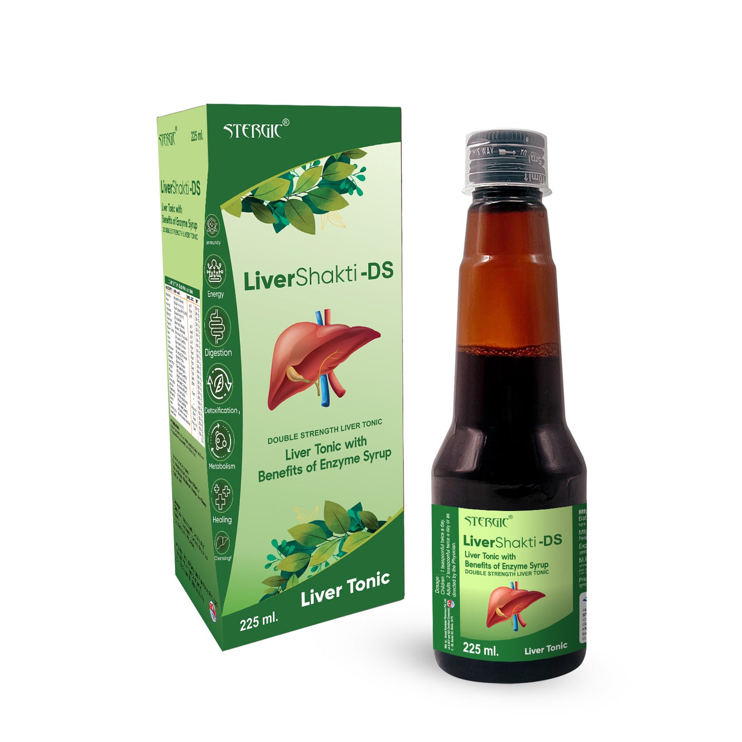 STERGIC LiverShakti-DS Double Strength Liver Tonic with Enzyme Syrup | 225ml