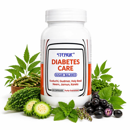 STERGIC Diabetes Care Capsules – Ayurvedic Sugar Balance Support | 60 Capsules