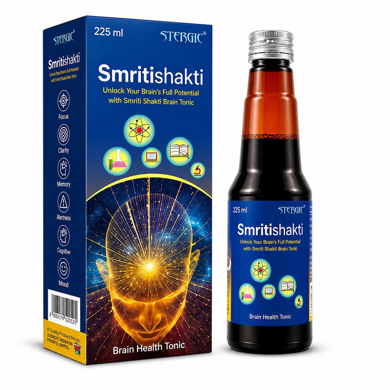 STERGIC Smritishakti Ayurvedic Brain Health Tonic Syrup | 225ml