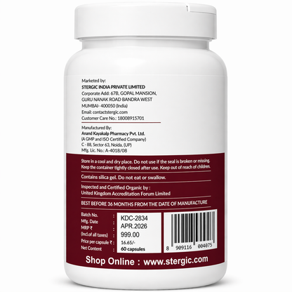 STERGIC Kidney Detox Capsules – Ayurvedic Kidney Cleanse & Metabolism Support | 60 Capsules