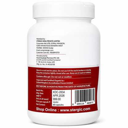 STERGIC Liver Detox Capsules – Ayurvedic Liver Cleanse & Fatty Liver Support | 60 Capsules