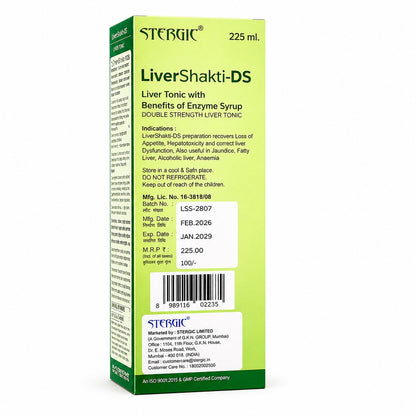 STERGIC LiverShakti-DS Double Strength Liver Tonic with Enzyme Syrup | 225ml