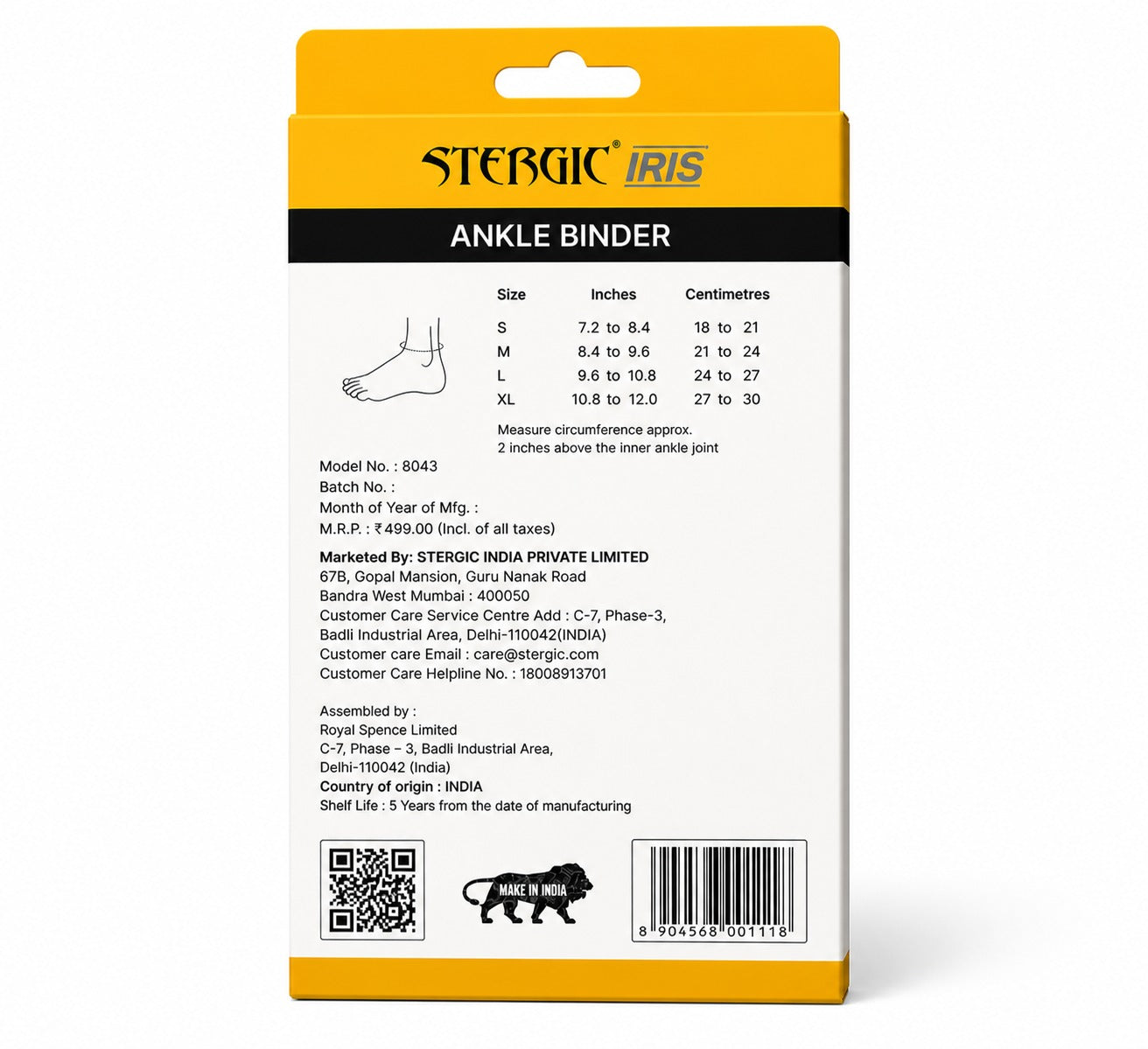 Next Ankle Support Binder For Pain Relief, Ankle Brace, Foot Support For Pain Relief, Ankle Support Binder with Dual Grip, Anatomic Shape, Controlled Compression, Ankle Strap, Breathable Lightweight, Ankle Brace for Sprain, Strain, US FDA Approved