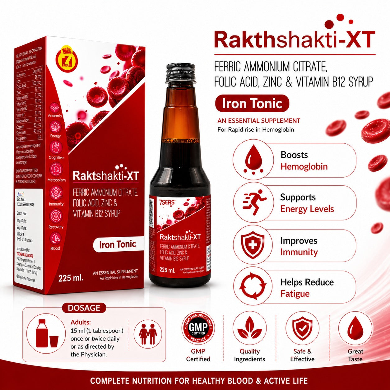 STERGIC Raktshakti-XT Iron Tonic Syrup | 225ml