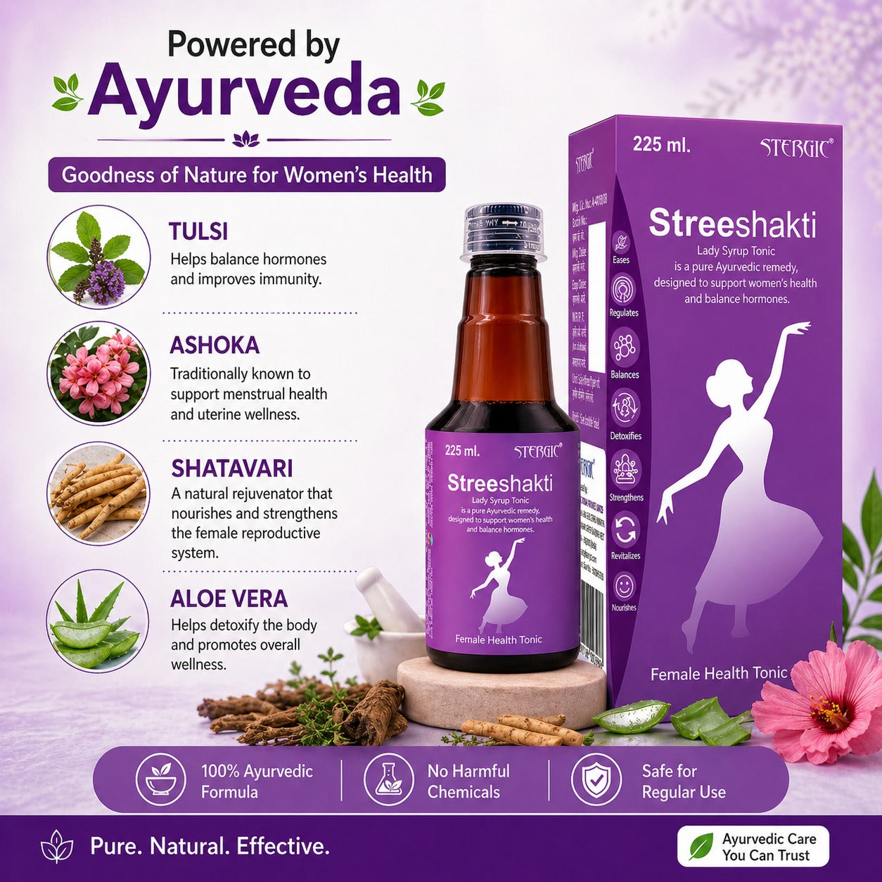 STERGIC Streeshakti Ayurvedic Female Health Tonic Syrup  | 225ml