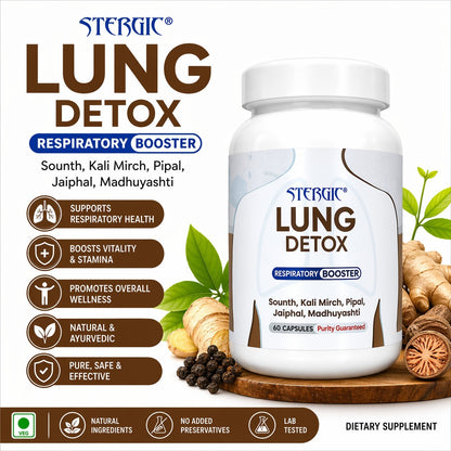 STERGIC Lung Detox Capsules – Ayurvedic Respiratory Support | 60 Capsules
