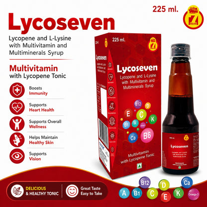 STERGIC Lycoseven Lycopene & L-Lysine Multivitamin Multiminerals Syrup | 225ml
