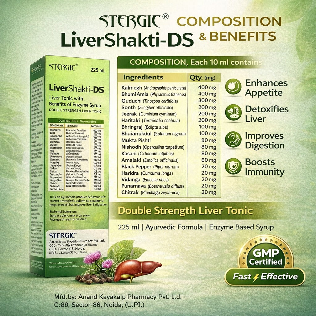 STERGIC LiverShakti-DS Double Strength Liver Tonic with Enzyme Syrup | 225ml