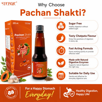 STERGIC Pachan Shakti Ayurvedic Digestive Enzyme Syrup | 225ml