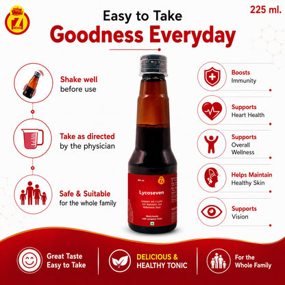 STERGIC Lycoseven Lycopene & L-Lysine Multivitamin Multiminerals Syrup | 225ml