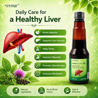 STERGIC LiverShakti-DS Double Strength Liver Tonic with Enzyme Syrup | 225ml